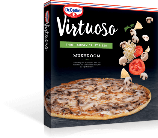 Virtuoso Thin & Crispy Crust Pizza Mushroom box art