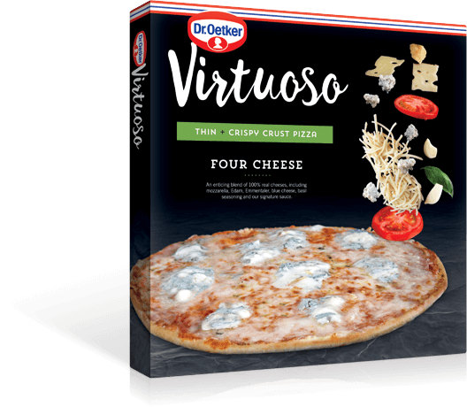 Virtuoso Thin & Crispy Crust Pizza Four Cheese box image